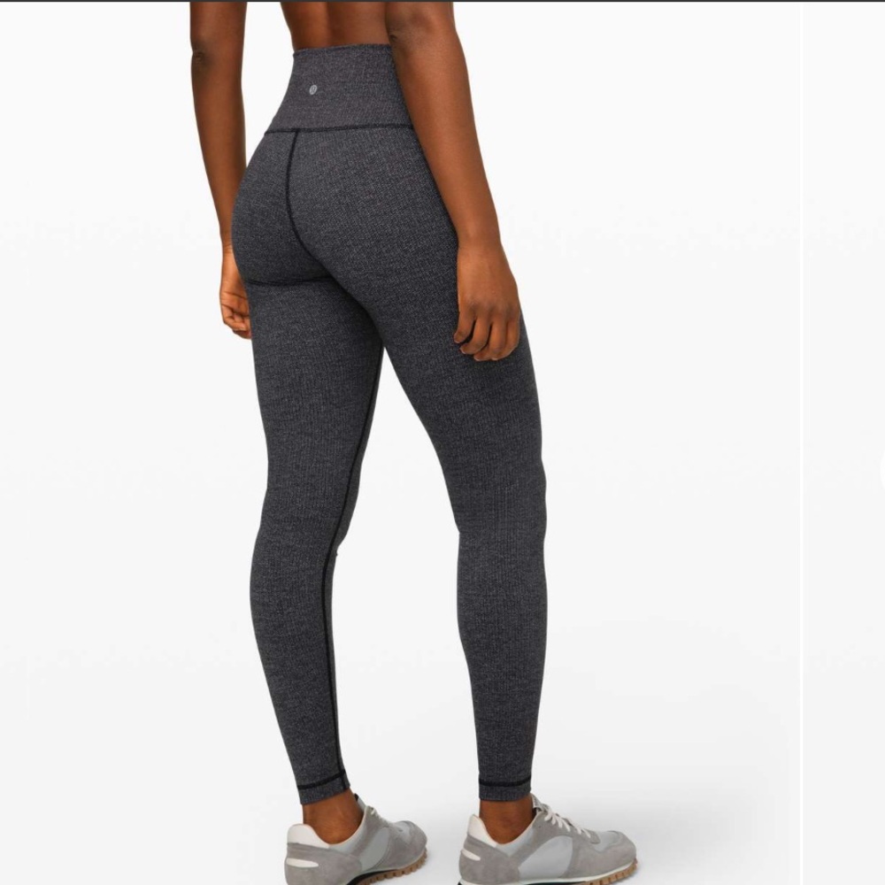 Lululemon wunder under high rise tight 28” black dark slate size 10 EUC